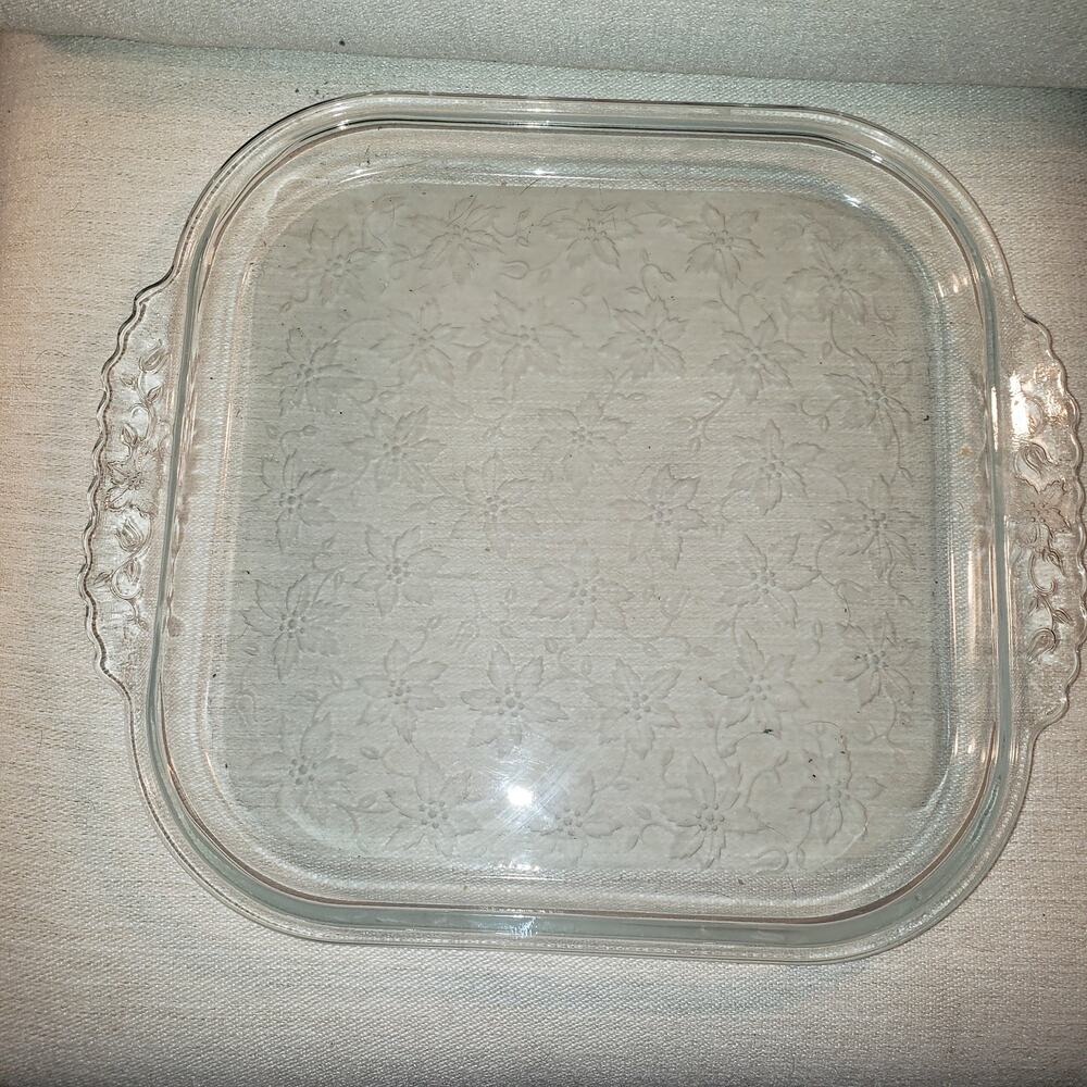 Princess House Fantasia Square Scallop Edge Bake n' Serve Tray Platter